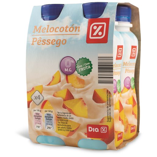 DIA LÁCTEA Iogurte Líquido Magro Pêssego 4x160 g