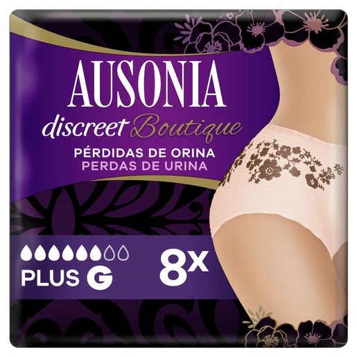 AUSONIA Cuecas Incontinência Discreet Boutique Plus Tamanho G Salmão 8 un